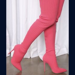 Pink  ( Sock Material ) Heels