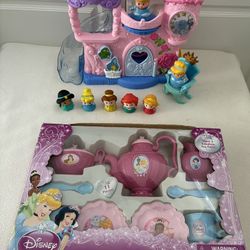 Fisher Price Little People Play Set Disney Princess Tea Set Finger Puppets