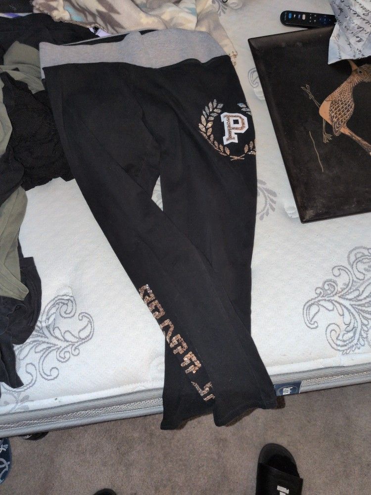 Victoria's Secret Pink Bling Leggings Rare Size Large