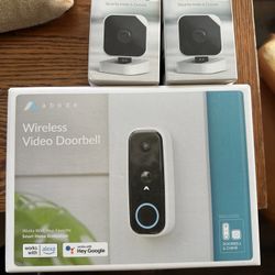 Abode Wireless Doorbell Camera And 2 Outdoor Camers