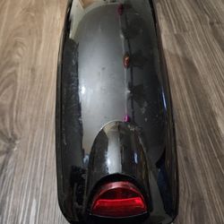 Black motorcycle fender with taillight