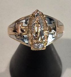 🥇 Gold Over 925 Sterling Silver Statement Ring – Size 11