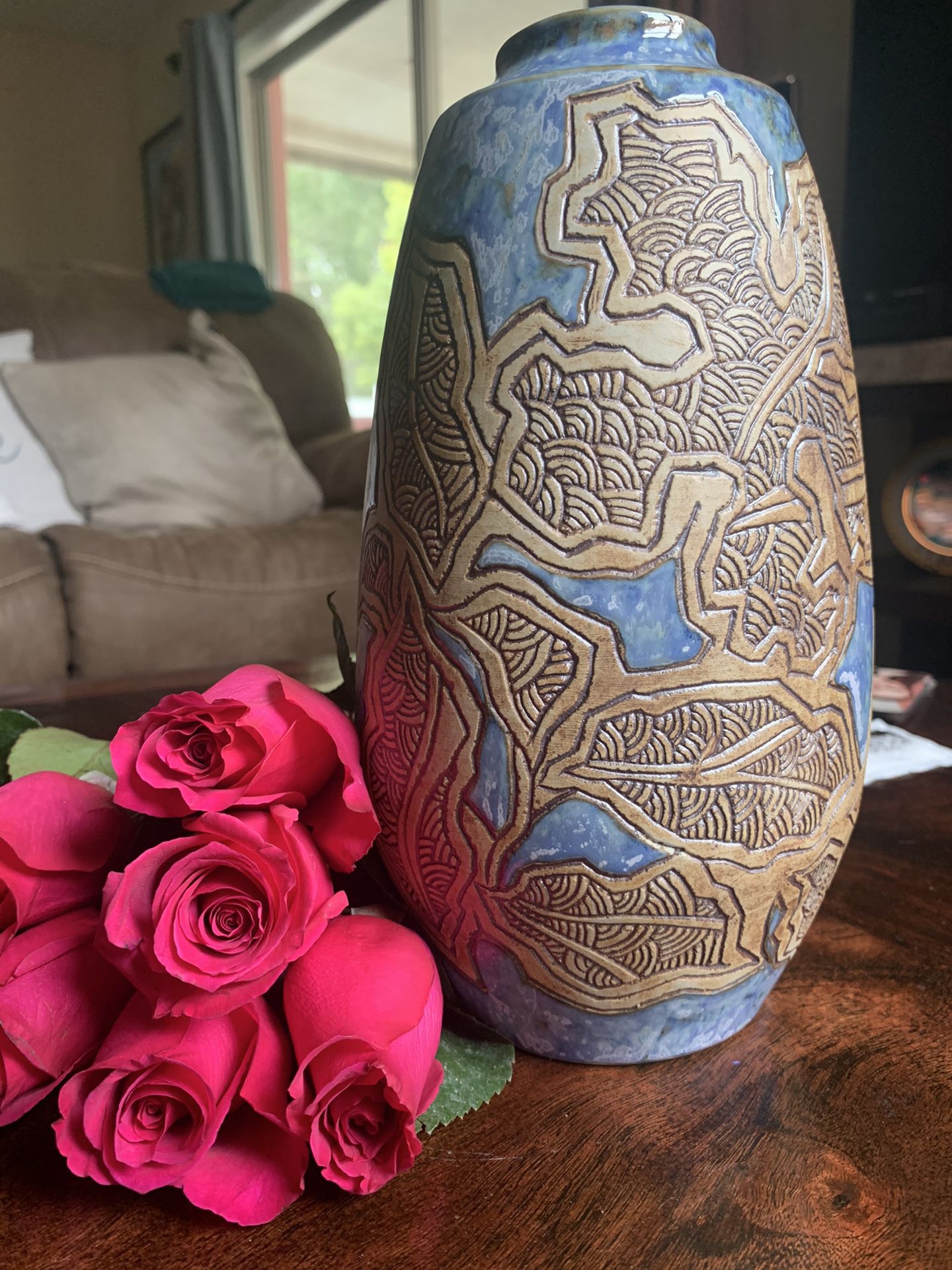 Vintage Malaysia handcraft flower vase