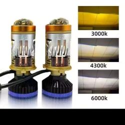 H4 Led Bulbs Super Bright 3 Colors In Same Bulb With Projector 