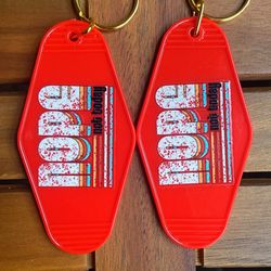 2PK "Nope Not Today" Red Motel Keychain