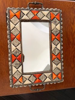 Handcrafted Moroccan Bone Inlay Mirror