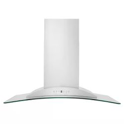 Open Box 36 in. 400 CFM Convertible Vent Wall Mount Range Hood w/ Glass Accents in Stainless Steel