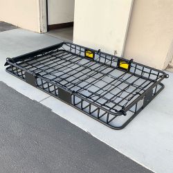 New In Box $160 Roof Rack Basket w/ Cargo Net, Universal Fit 64x39” Car Top Luggage Carrier 150 LBS max
