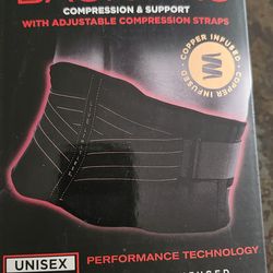 Copper Fit back pro compression and support brace for lower back, size L/XL