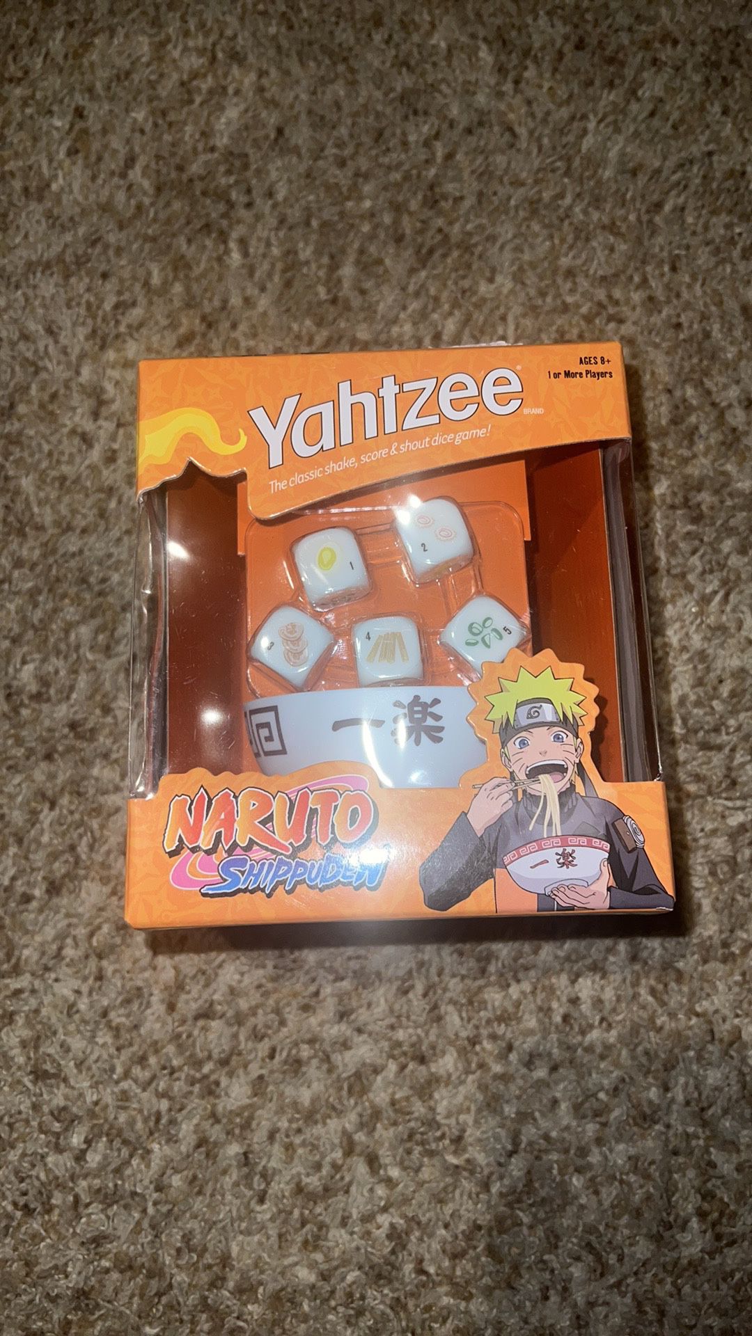 USAOPOLY YAHTZEE: Naruto Shippuden | Collectible Ramen Bowl Dice Cup | Classic Dice Game Based on Anime Show | Great for Family Night | Officially-Lic
