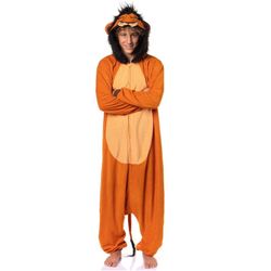 Seven Times Six Disney The Lion King Scar Micro Fleece Costume Men's Pajama Union Suit Brown