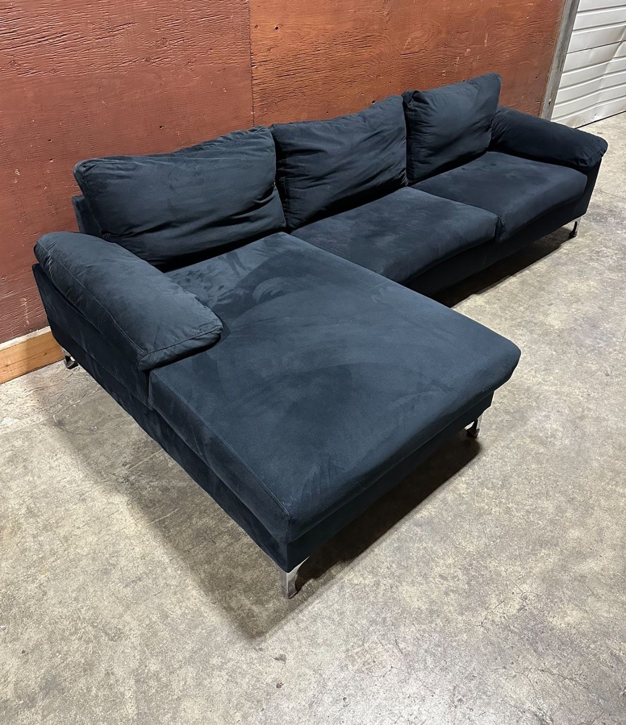 Black Velvet Sectional (Free Delivery)