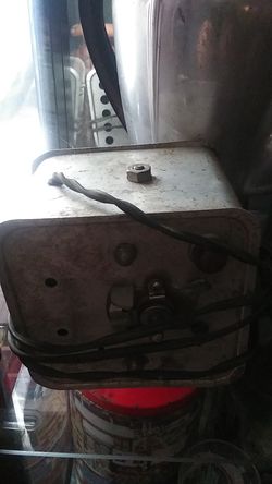 Headlight charger 2 carbide lights an 2 old aluminum coffee percolators