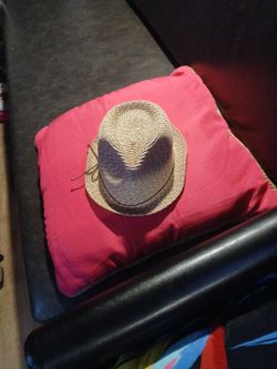 Straw Fedora Hat with Chin Cord