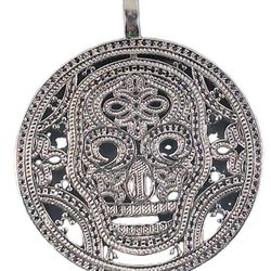 AUTHENTIC SOLID STERLING SILVER SKULĹ PENDANT