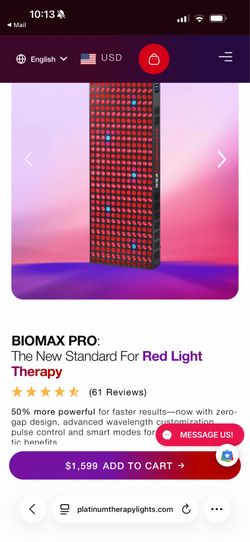 PlatinumLED BIOMAX PRO Red Light Therapy Panel – Brand New