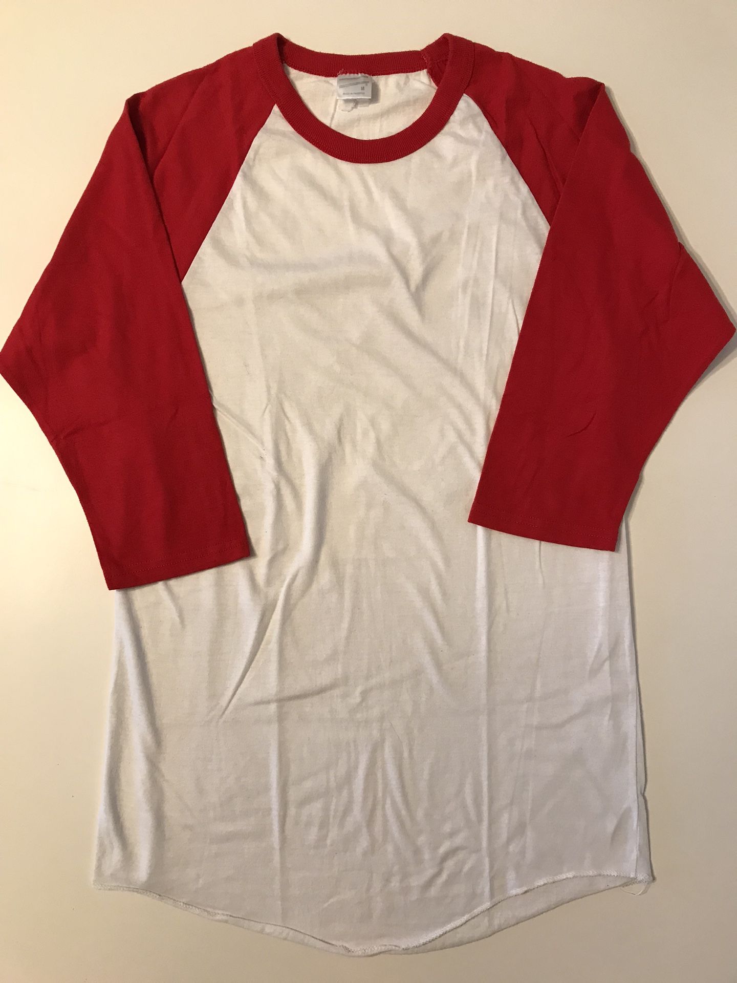 Soffe Classic Baseball Jersey White/Red — Size Medium