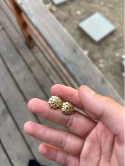 Gold nugget earrings