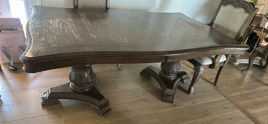 Real wood heavy dining table