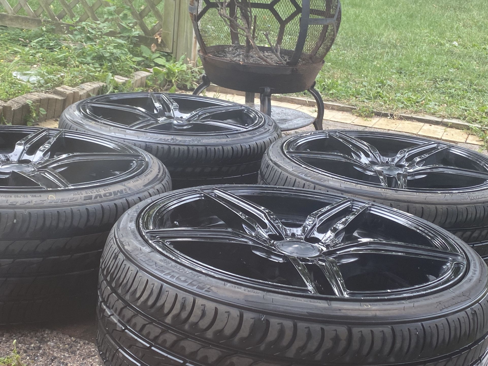 19in Asanti black label wheel/tire set