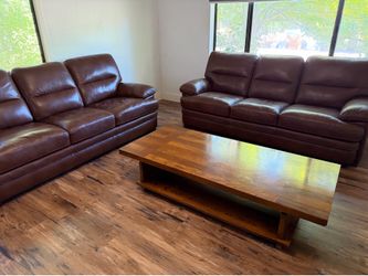 2 RC Willey sofas and Lane coffee table