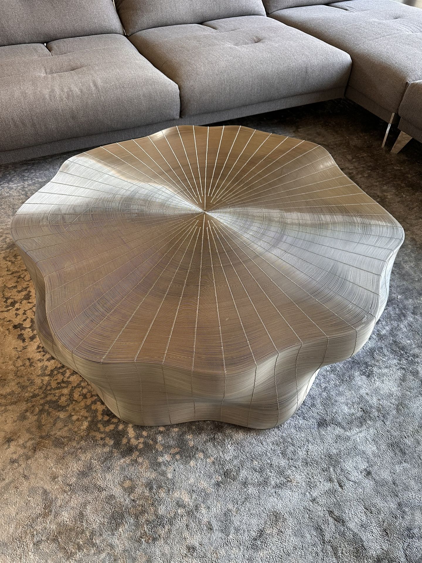 Roche Bobois Stainless Steel Metal, Cocktail Coffee Table, LIKE NEW