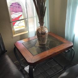 Ceramic/wood/metal End Table 