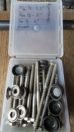 marine grade stainless steel 1/2. hex lag screw