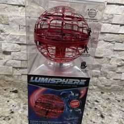 Lumisphere STEM Hand-Controlled Action Orb LED Lights UFO Drone Flying Ball RED -b