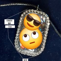 CUSTOM bling Photo Dogtag Necklace