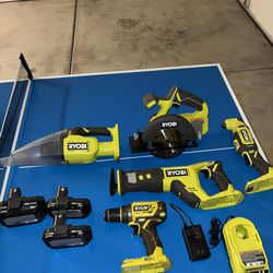 Ryobi 5 Tool Combo 3 Battery 1 Charger
