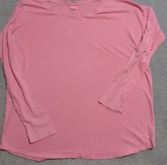Women's Size Medium Long Sleeve Shirt Victoria's Secret Pink Shirt