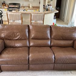 Mathis Brothers Leather Reclining Sofa