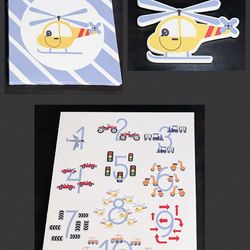 Vehicles wall art on canvas for child’s room