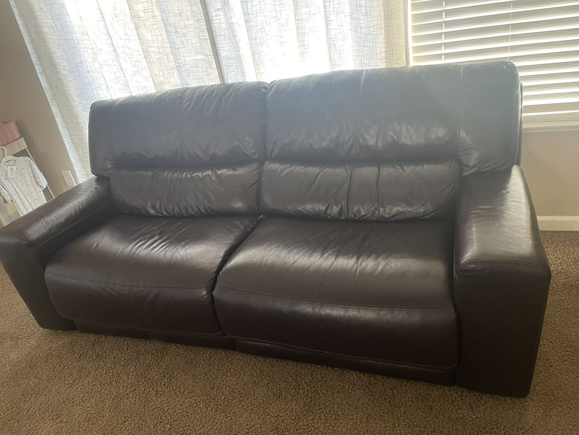 Black Leather Recliner Couch