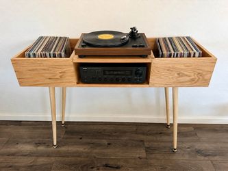 Mid-Century Modern Style Record Player Stand / Vinyl Console