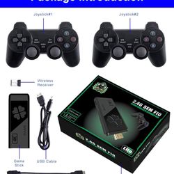 2024 New Wireless Retro Game Console | Nostalgia Stick Game | Plug & Play Retro Game Stick 4K HDMI Output, Dual 2.4G Wireless Controllers, Built in 50