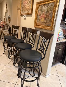 set of 4 heavy new metal bar stool swivel sturdy