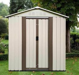 New in Box Outdoor Storage Garden Shed 5FTx3FT Apex Roof White