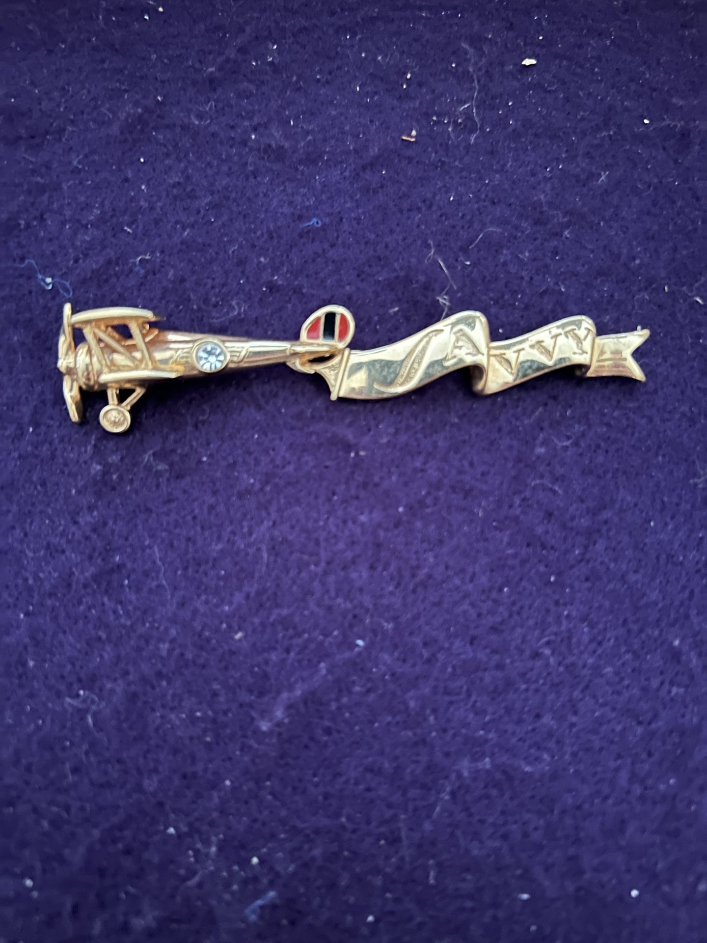 Savvy, Designer, Gold Tone, 3 Inch Long, Metal Vintage Jewelry Pin