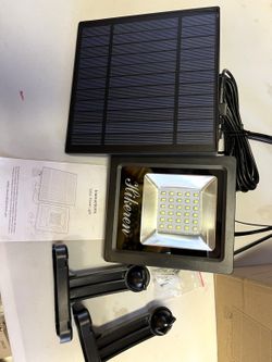 Hikeren Solar Flood Light Outdoor - 30 LED Solar Security Light with Separate Solar Panel, 5m Cable