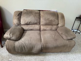 Tan Microfiber Reclining Loveseat