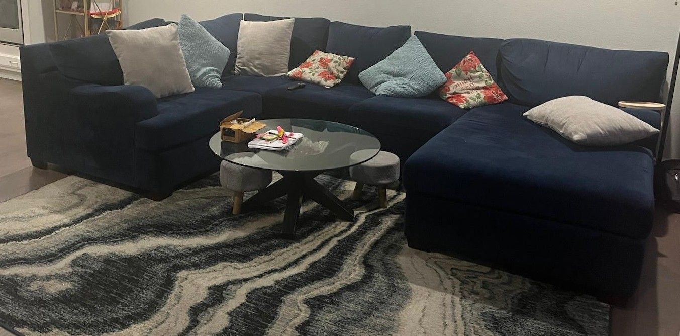 Huge Cushion Couch Excellent Condition Blue
