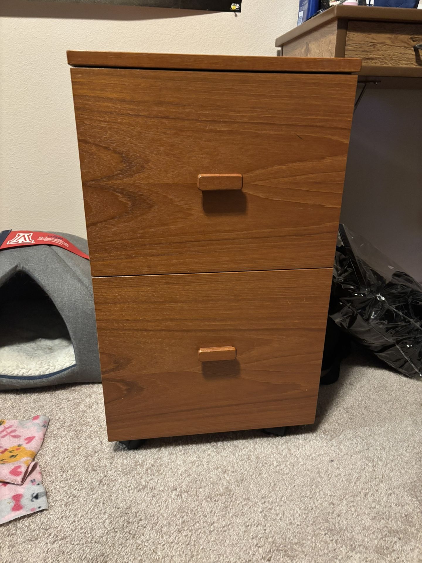 Wooden Two Level Drawer/Filing Cabinet