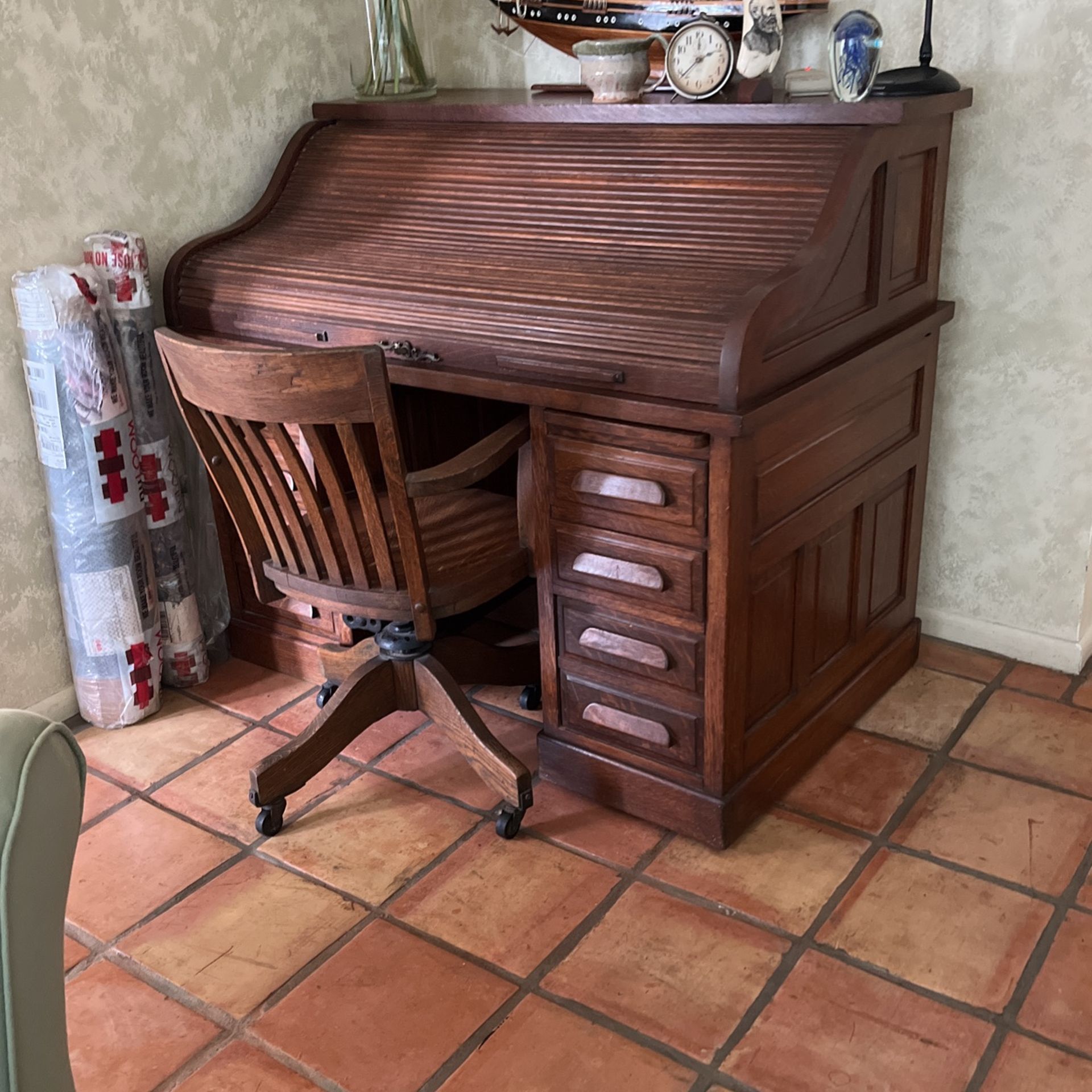 Antique Roll Top Desk