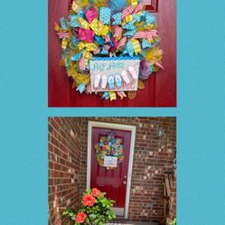 LARGE SUMMERTIME DOOR WREATH