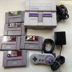 SNES Console W/ Controller & Games