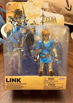 Link The Legend of Zelda Breath of the Wild 4" Figure with Soldier's Broadsword