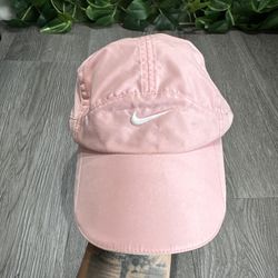 Vtg Y2K Nike Tailwind Hat 7 Panel Mesh Good Swoosh Running Mesh All Pink Strap