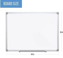 NEW Staples 3' x 4' Dry Erase Whiteboard – Aluminum Frame – 36" x 48"